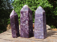 Polished Purple Lepidolite Points  x 3 From Madagascar - Toprock Gemstones and Minerals 