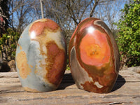 Polished Polychrome / Picasso Jasper Standing Free Forms  x 6 From Madagascar