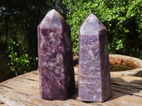 Polished Purple Lepidolite Points  x 3 From Madagascar - Toprock Gemstones and Minerals 