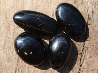 Polished Schorl Black Tourmaline Palm Stones  x 35 From Madagascar - Toprock Gemstones and Minerals 