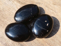 Polished Schorl Black Tourmaline Palm Stones  x 35 From Madagascar - Toprock Gemstones and Minerals 