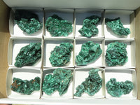 Natural Chatoyant Silky Malachite Specimens  x 12 From Kasompe, Congo - TopRock