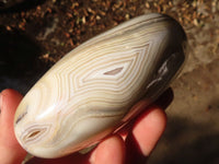 Polished Extra Large Banded Agate Hearts x 2 From Madagascar