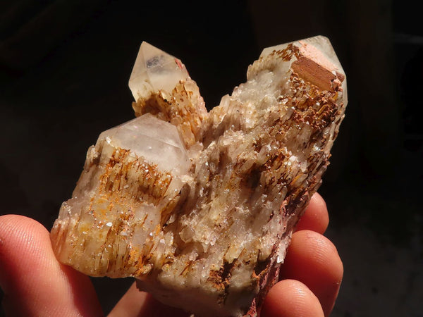 Natural Cascading Pink Pineapple Candle Quartz Crystals  x 12 From Madagascar