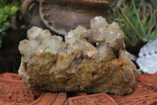 Natural Malachite Infused Smokey Quartz Cluster x 1 From Congo - TopRock