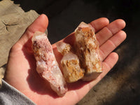 Natural Cascading Pink Pineapple Candle Quartz Crystals  x 12 From Madagascar