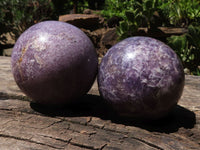 Polished Purple Lepidolite Spheres  x 4 From Zimbabwe - TopRock