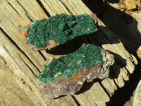 Natural Stunning Crystalline Malachite Specimens  x 2 From Congo