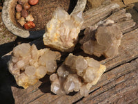 Natural Cascading White Phantom Smokey Quartz Clusters  x 4 From Luena, Congo - Toprock Gemstones and Minerals 