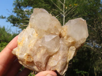 Natural Cascading White Phantom Smokey Quartz Clusters  x 4 From Luena, Congo - Toprock Gemstones and Minerals 