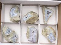 Polished One Side Polished Blue Lace Agate Geodes  x 6 From Malawi - TopRock