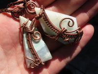 Polished Mixed Jewellery Free Forms With Copper Art Wire Pendants x 6 From Southern Africa - TopRock