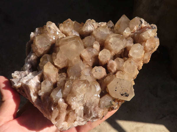 Natural Cascading Smokey Phantom Quartz Cluster x 1 From Luena, Congo