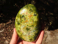 Polished  Green Opal Standing Free Forms  x 2 From Madagascar