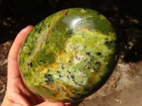 Polished  Green Opal Standing Free Forms  x 2 From Madagascar