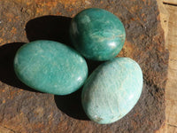 Polished  Blue Amazonite Palm Stones  x 20 From Madagascar