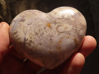 Natural Large Ocean Flower Agate Hearts  x 6 From Madagascar