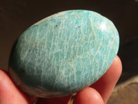 Polished  Blue Amazonite Palm Stones  x 20 From Madagascar