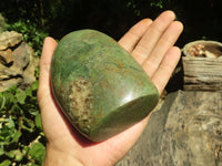 Polished Green Chrysoprase Standing Free Forms  x 2 From Madagascar - TopRock