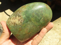 Polished Green Chrysoprase Standing Free Forms  x 2 From Madagascar - TopRock