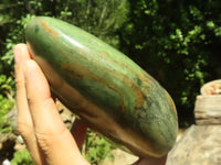 Polished Green Chrysoprase Standing Free Forms  x 2 From Madagascar - TopRock