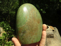 Polished Green Chrysoprase Standing Free Forms  x 2 From Madagascar - TopRock