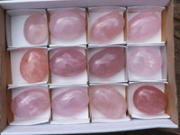 Polished Gemmy Pink Rose Quartz Palm Stones  x 12 From Madagascar - Toprock Gemstones and Minerals 