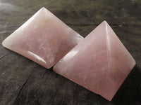 Polished Gemmy Pink Rose Quartz Pyramids  x 12 From Madagascar - TopRock