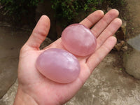 Polished Gemmy Pink Rose Quartz Palm Stones  x 12 From Madagascar - Toprock Gemstones and Minerals 