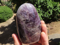 Polished Dream Flower Amethyst Standing Free Forms  x 3 From Madagascar - TopRock