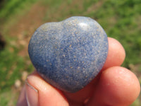 Polished Mini Blue Lazulite Hearts x 35 From Madagascar - TopRock