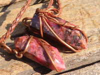 Polished Mixed Copper Wire Wrapped Jewellery Pendants x 6 From Southern Africa - Toprock Gemstones and Minerals 