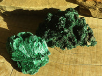 Natural Chatoyant Silky Malachite Specimens  x 2 From Kasompe, Congo