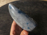 Polished Blue Spotted Spinel Quartz Standing Leaf Sculpture x 1 From Madagascar - TopRock