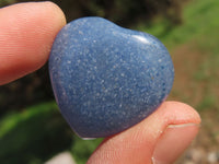 Polished Mini Blue Lazulite Hearts x 35 From Madagascar - TopRock