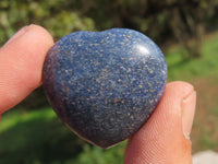 Polished Mini Blue Lazulite Hearts x 35 From Madagascar - TopRock