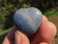 Polished Mini Blue Lazulite Hearts x 35 From Madagascar - TopRock