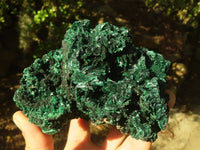 Natural Chatoyant Silky Malachite Specimens  x 2 From Kasompe, Congo