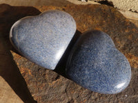 Polished Blue Lazulite Hearts  x 6 From Madagascar - Toprock Gemstones and Minerals 