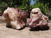 Natural Red Hematoid Quartz Clusters  x 2 From Karoi, Zimbabwe - TopRock