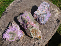 Natural Rare Stichtite & Green Serpentine Specimens x 3 From Barberton, South Africa - TopRock