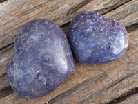 Polished Purple Lepidolite Hearts  x 6 From Madagascar - Toprock Gemstones and Minerals 