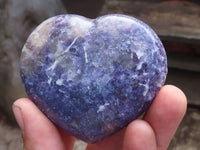 Polished Purple Lepidolite Hearts  x 6 From Madagascar - Toprock Gemstones and Minerals 