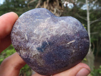 Polished Purple Lepidolite Hearts  x 6 From Madagascar - Toprock Gemstones and Minerals 