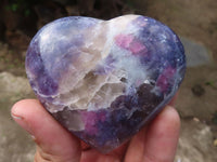 Polished Purple Lepidolite Hearts  x 6 From Madagascar - Toprock Gemstones and Minerals 