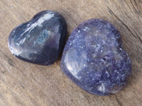 Polished Purple Lepidolite Hearts  x 6 From Madagascar - Toprock Gemstones and Minerals 