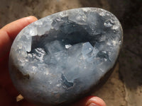 Polished Blue Celestite Egg Geodes  x 2 From Sakoany, Madagascar