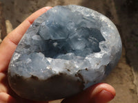 Polished Blue Celestite Egg Geodes  x 2 From Sakoany, Madagascar