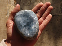 Polished Blue Celestite Egg Geodes  x 2 From Sakoany, Madagascar