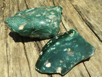 Polished Emerald Mtorolite / Chrome Chrysoprase Plates  x 2 From Zimbabwe - TopRock